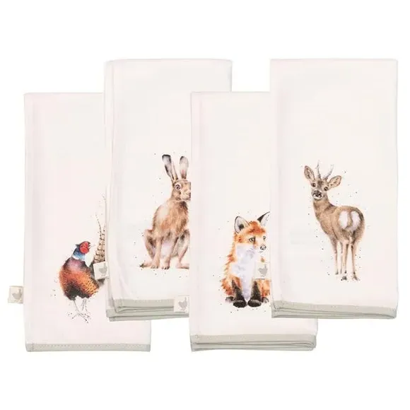 Set of 4 Napkins Woodland Animals - Multicolor, Cotton image
