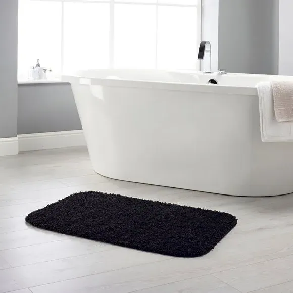 Antibacterial Bath Mat - Black, Polypropylene