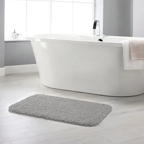 Antibacterial Bath Mat - Ghost Grey, Polypropylene