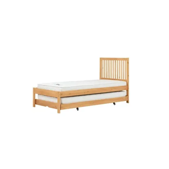 Single Trundle Bed with Pull-Out - Brown
