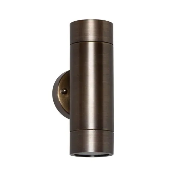 2 Light Outdoor Wall Light - Bronze, Brass