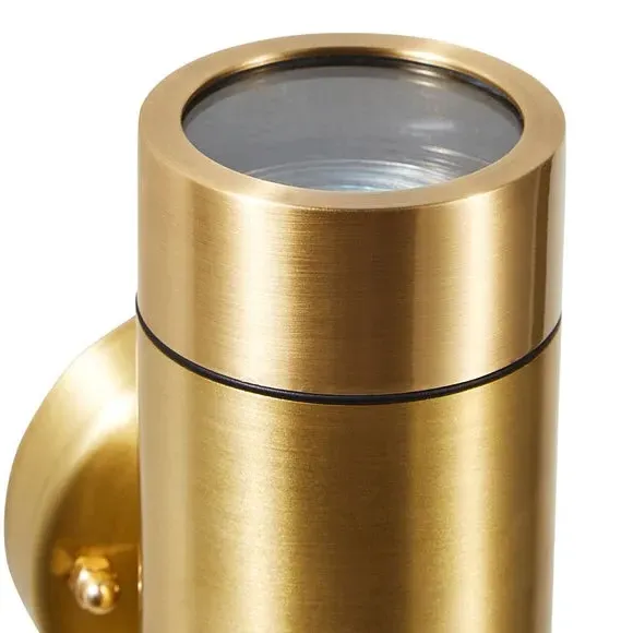 2 Light Outdoor Wall Light - Gold, Brass