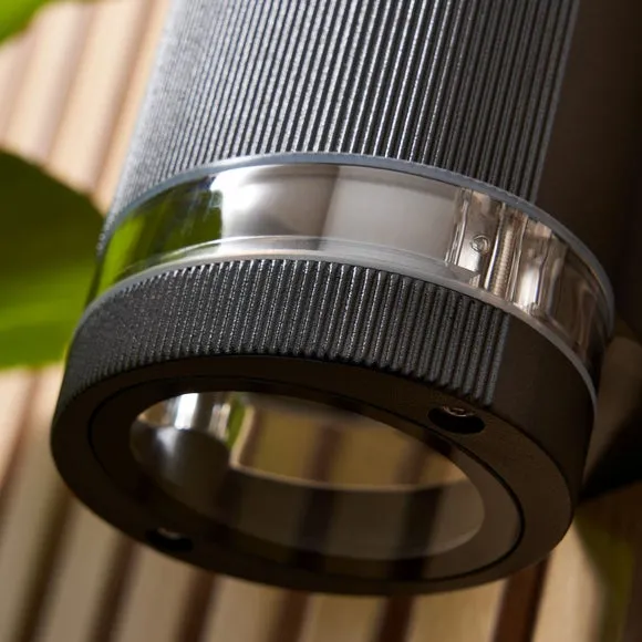 2 Light Outdoor Wall Light Ribbed - Black