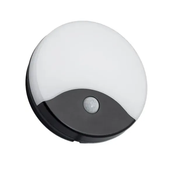 LED PIR Outdoor Wall Light - Black