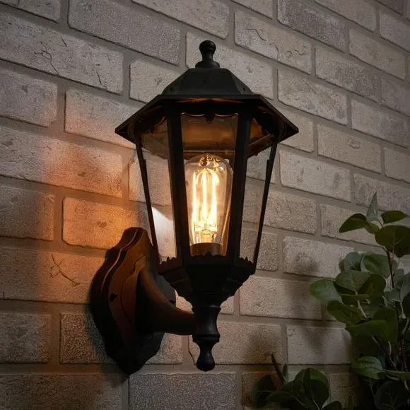 Mid Century Outdoor Wall Light - Black