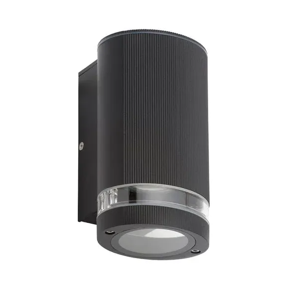 Ribbed Outdoor Wall Light - Black, Aluminium