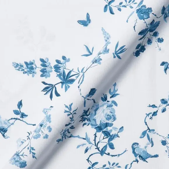 Made to Measure Curtains - Blue, Birds & Roses