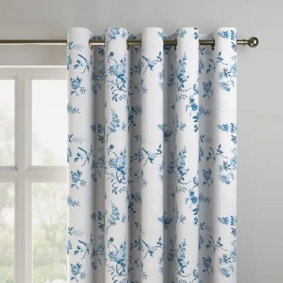 Made to Measure Curtains - Blue, Birds & Roses