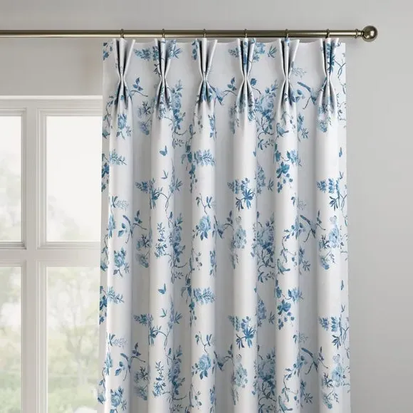 Made to Measure Curtains - Blue, Birds & Roses