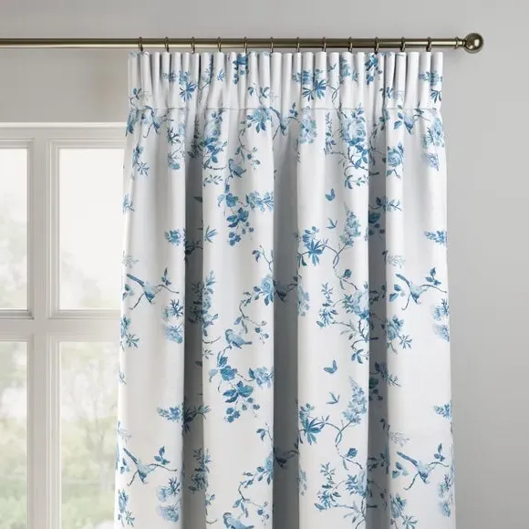 Made to Measure Curtains - Blue, Birds & Roses