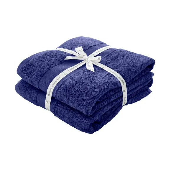 2-Pack Bath Sheets Anti-Bacterial - Navy, Cotton
