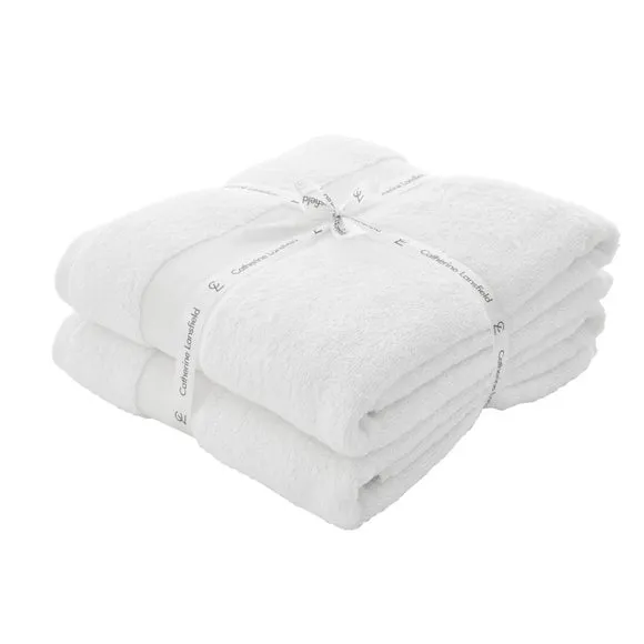 2-Pack Bath Sheets Anti-Bacterial - White, Cotton