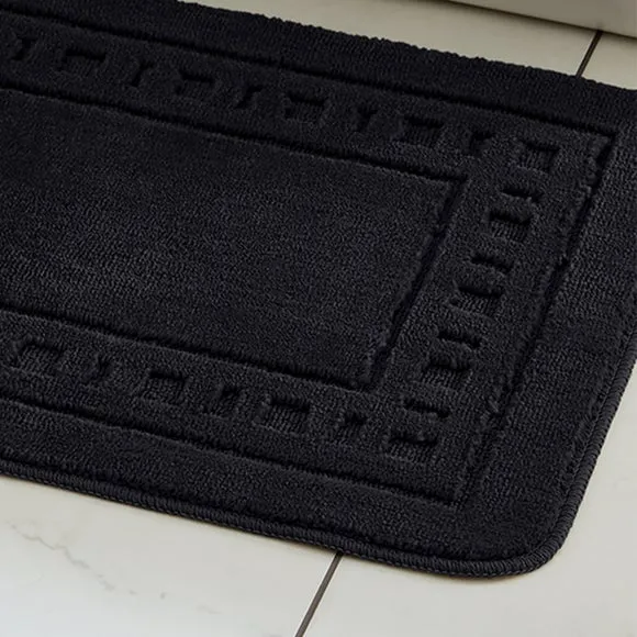 2-Piece Bath Mat Set - Black, Polypropylene