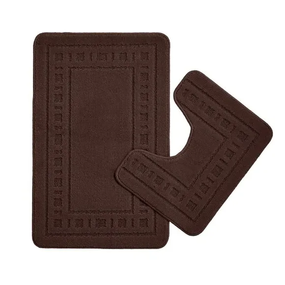 2-Piece Bath Mat Set - Chocolate, Polypropylene