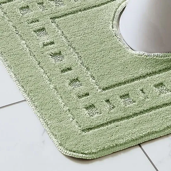 2-Piece Bath Mat Set - Green, Polypropylene