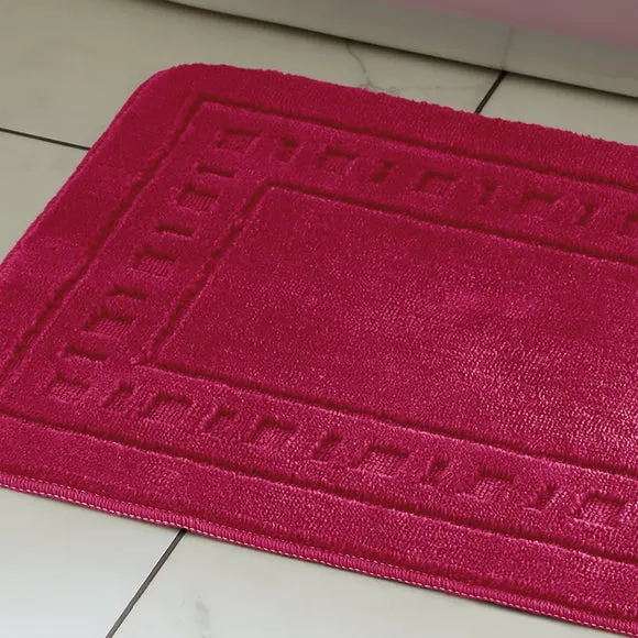 2-Piece Bath Mat Set - Hot Pink, Polypropylene