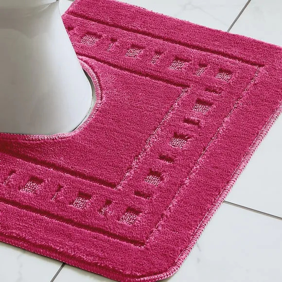 2-Piece Bath Mat Set - Hot Pink, Polypropylene