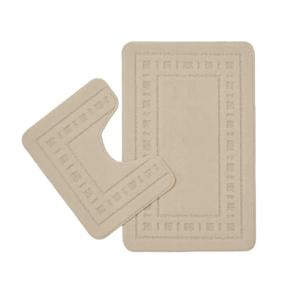2-Piece Bath Mat Set - Natural, Polypropylene