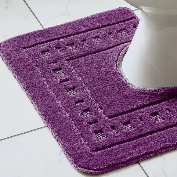 2-Piece Bath Mat Set - Purple, Polypropylene