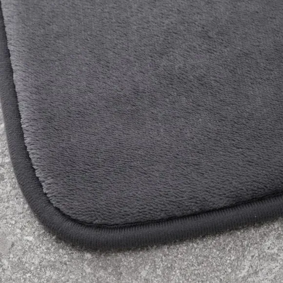 2-Piece Bath Mat Set with Memory Foam - Charcoal