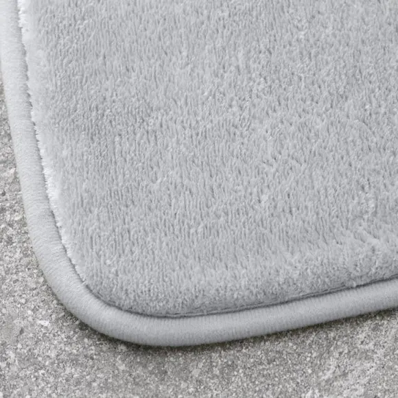 2-Piece Bath Mat Set with Memory Foam - Grey