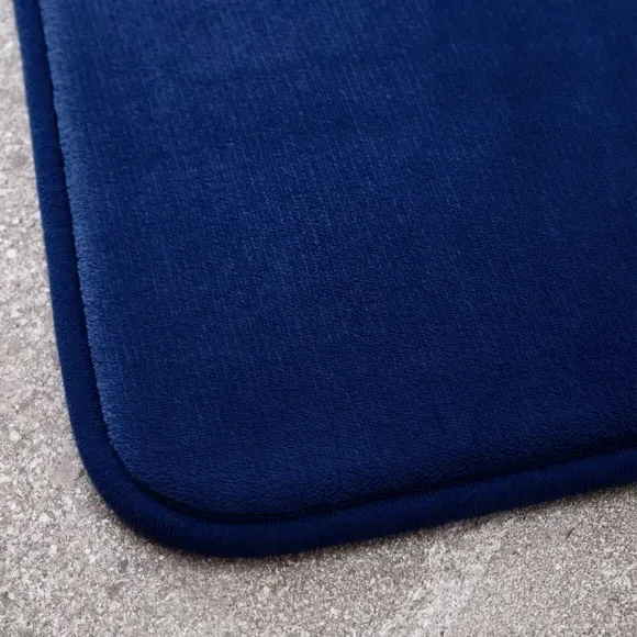 2-Piece Bath Mat Set with Memory Foam - Navy