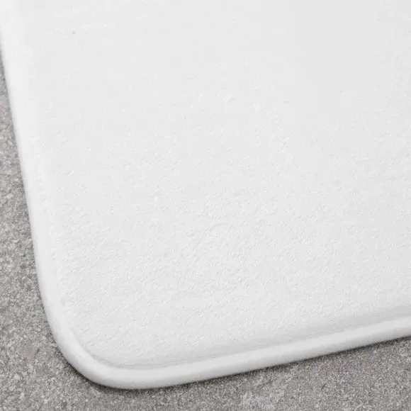 2-Piece Bath Mat Set with Memory Foam - White