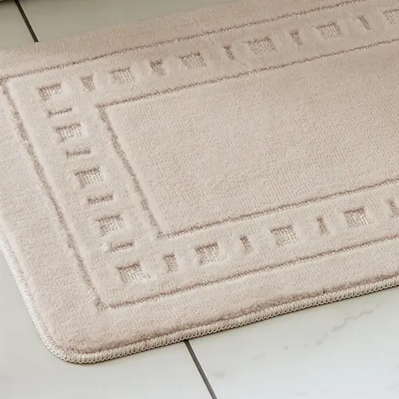 2-Piece Bath Mat Set with Pedestal - Cream