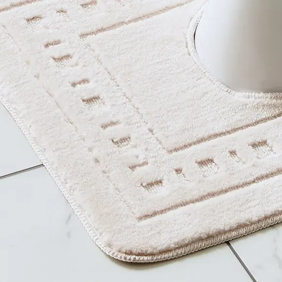 2-Piece Bath Mat Set with Pedestal - Cream