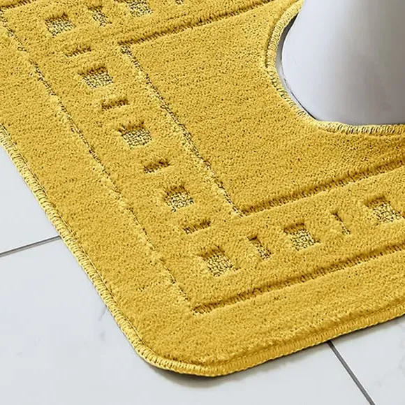 2-Piece Bath Mat Set - Yellow, Polypropylene