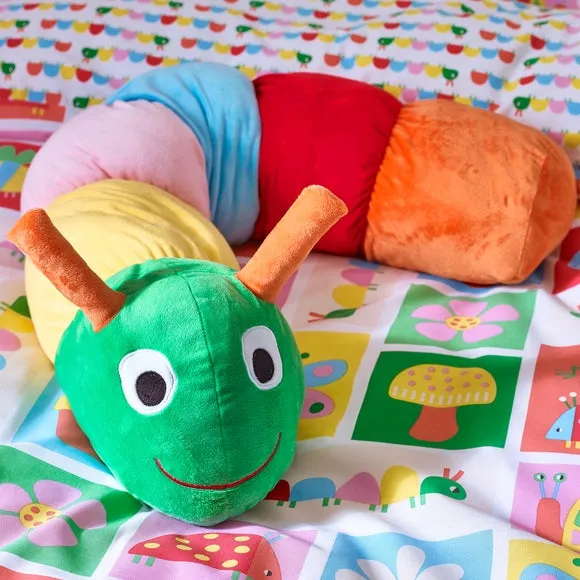 3D Caterpillar Cushion - Multicolor, Plush