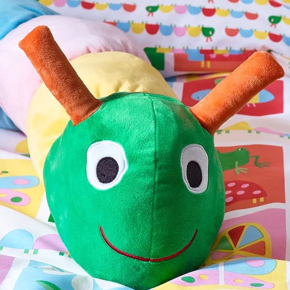 3D Caterpillar Cushion - Multicolor, Plush