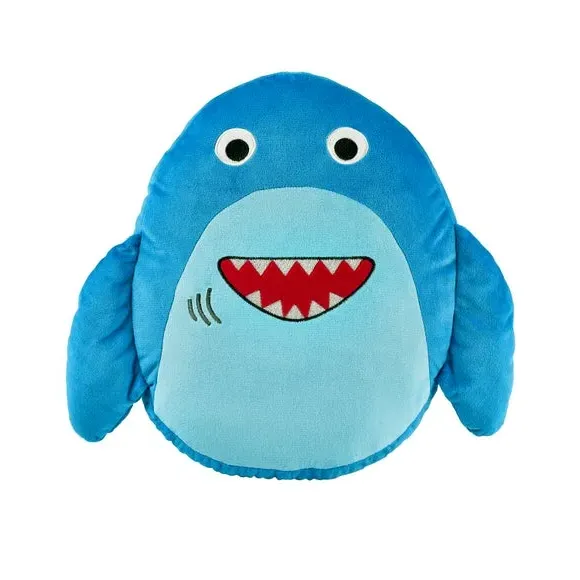 3D Shark Cushion - Navy, Plush