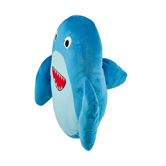3D Shark Cushion - Navy, Plush