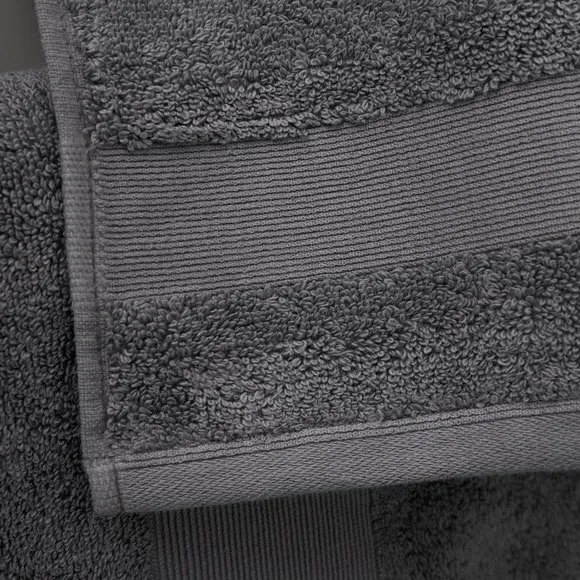 6-Piece Towel Set Anti-Bacterial - Charcoal, Cotton