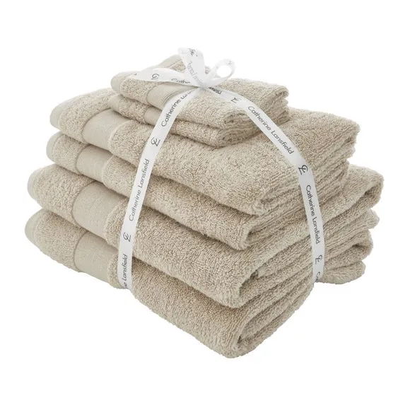 6-Piece Towel Set Anti-Bacterial - Natural, Cotton