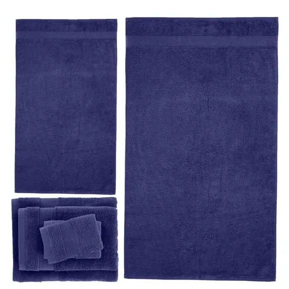 6-Piece Towel Set Anti-Bacterial - Navy, Cotton