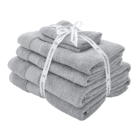 6-Piece Towel Set Anti-Bacterial - Silver Grey