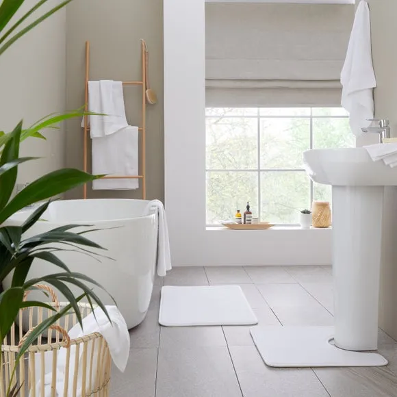 6-Piece Towel Set Anti-Bacterial - White, Cotton