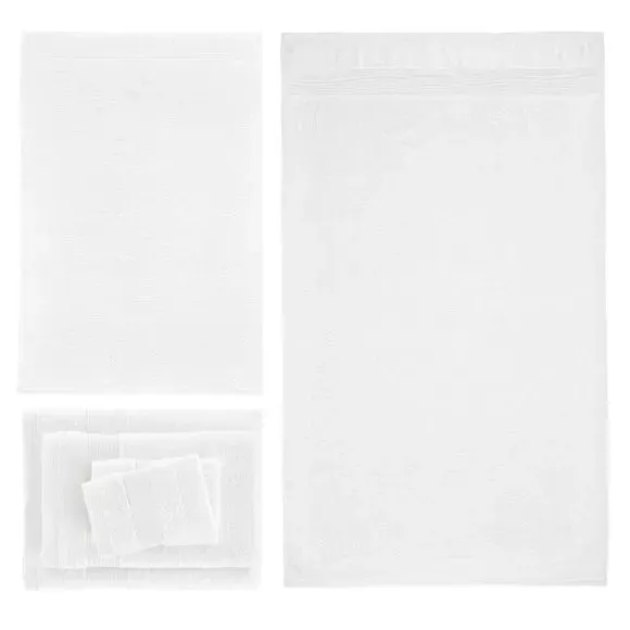 6-Piece Towel Set Anti-Bacterial - White, Cotton