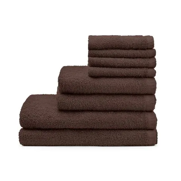 8-Piece Towel Bale Quick Dry - Chocolate, Cotton