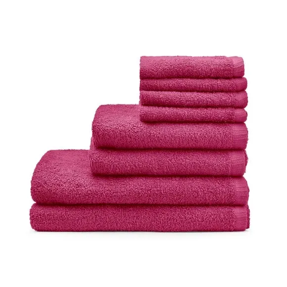 8-Piece Towel Bale Quick Dry - Hot Pink, Cotton
