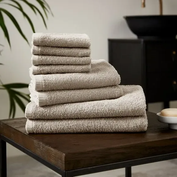 8-Piece Towel Bale Quick Dry - Natural, Cotton