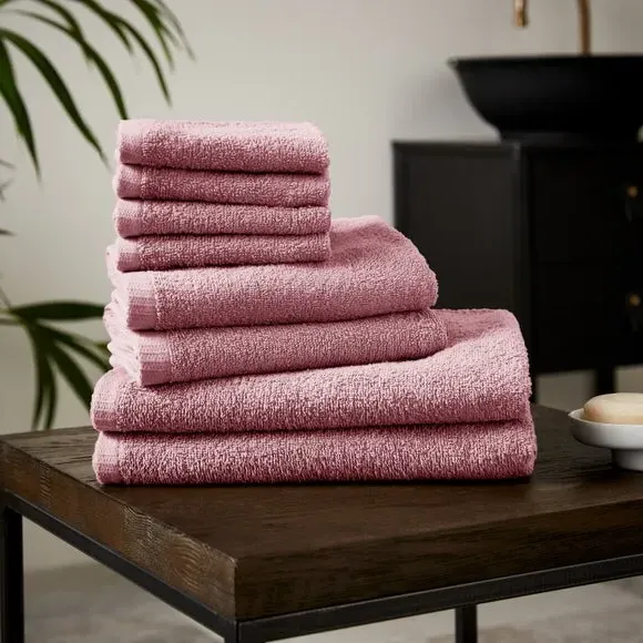 8-Piece Towel Bale Quick Dry - Pink, Cotton