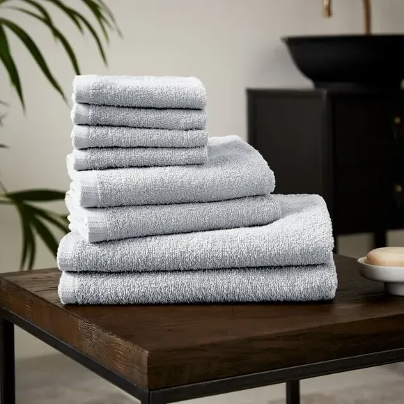 8-Piece Towel Bale Quick Dry - White, Cotton