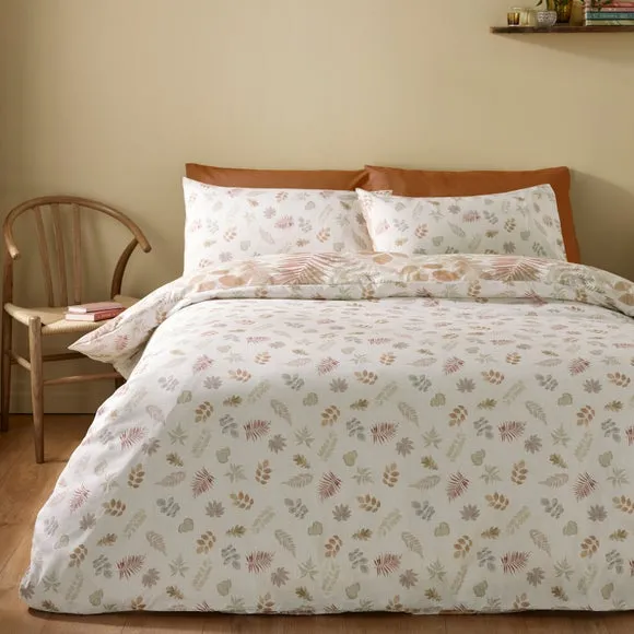 Autumn Leaves Duvet Cover Set - Natural, Polyester