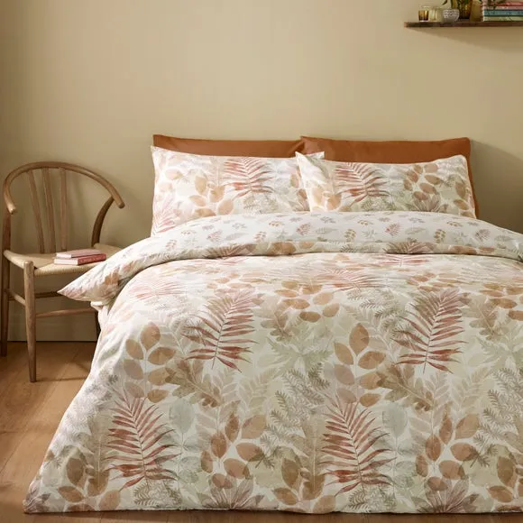 Autumn Leaves Duvet Cover Set - Natural, Polyester