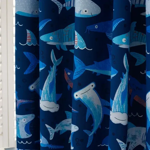 Blackout Eyelet Curtains - Navy, Polycotton