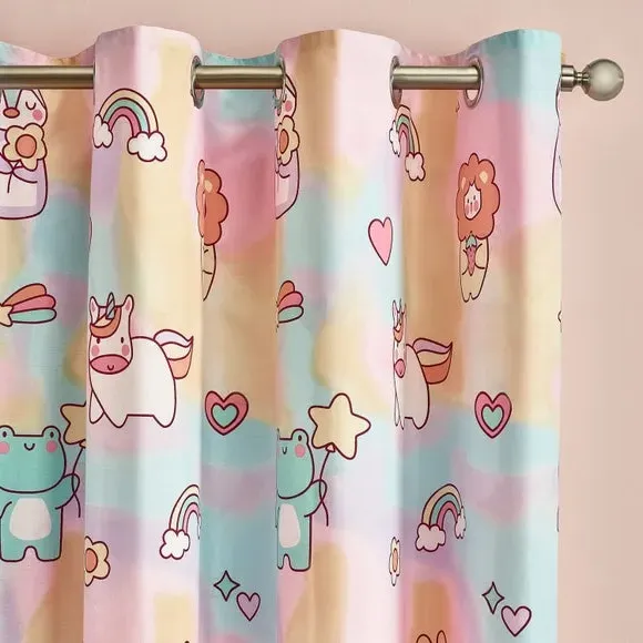 Blackout Eyelet Curtains - Pastel, Polycotton image