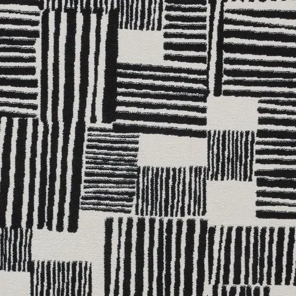 Blocks Rug Hand-Carved Stain Resistant - Black